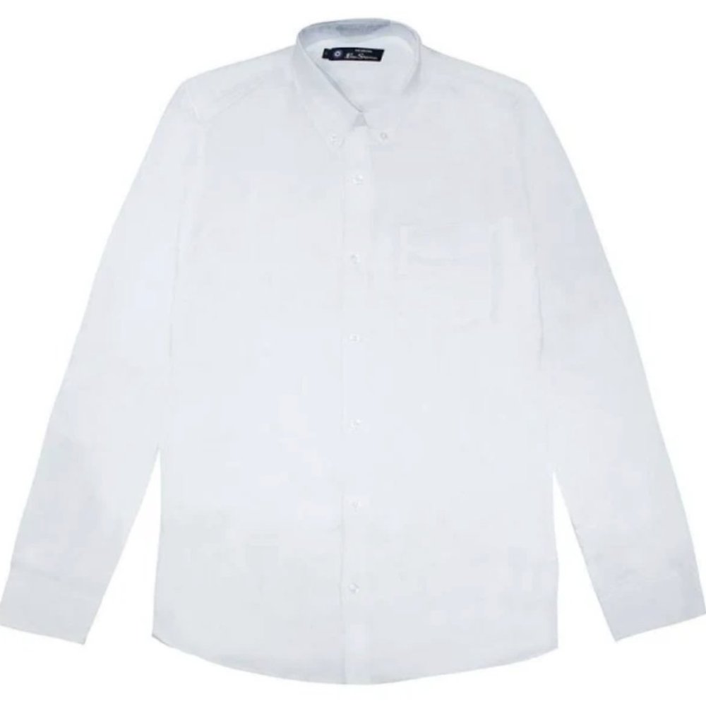 Ben Sherman regular mod fit white collared button-down oxford dress shirt NWT